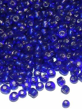 New DIY Dark Royal Blue Silver Lined 6/0 4mm Rondelle Glass Seed Beads 1oz SB12